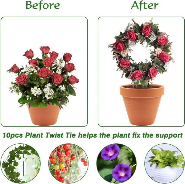 Black__Metal_Plant_Trellis_Climbing_Plants_Iron_Vine_Stem_Support_Wire_Plants_Climbing_Holder_Rack_Potted_Plants_Flowers_Indoor_Garden_Decor_(2_Circles)_25.4_x_1.27_x_33.02_cm;_500_g