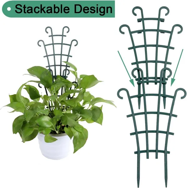 Multicolor_12_Pack_Trellis_For_Potted_Plants,_Garden_Trellis_For_Climbing_Plants_Plastic_Mini_Climbing_Plant_Trellis_Flower_Pots_Support_Stackable_Trellis_For_Climbing_Plants_15W_x_25H_Centimeters