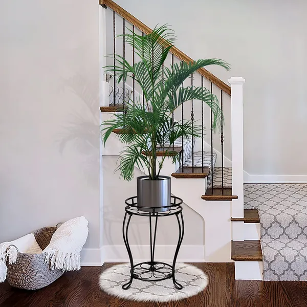 Black_Royal_Potted_Planter_Stand_Rust_Free_Stable_Sturdy_Wrought_Iron_Frame_Excellent_For_Indoor_Entry_Way)_Easy_(Lotus)____30_x_30_x_50_cm;_3_kg