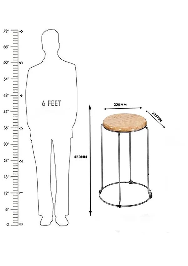 Set_of_2_Silver_Modern_Design_Versatile_Metal_Frame_Wooden_Stools_|_For_Home,_Kitchen,_And_Office_|_23L_x_23W_x_45H_Cm