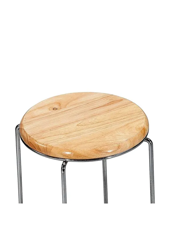 Set_of_2_Silver_Modern_Design_Versatile_Metal_Frame_Wooden_Stools_|_For_Home,_Kitchen,_And_Office_|_23L_x_23W_x_45H_Cm