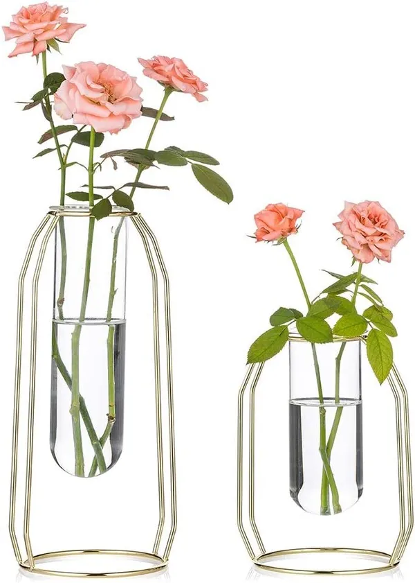 Gold_2_Pcs_Flower_Vases_With_Iron_Art_Frame_Geometric_Plant_Pot,_Centerpiece_Plant_Vase,_Plants_Tabletop_Display_Holder_For_Wedding_Indoor_Table__10L_x_10W_x_23H_Centimeters