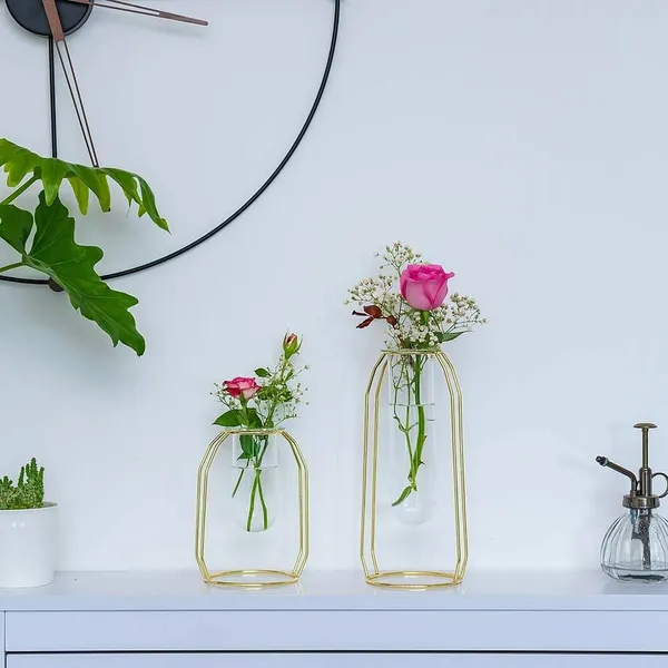 Gold_2_Pcs_Flower_Vases_With_Iron_Art_Frame_Geometric_Plant_Pot,_Centerpiece_Plant_Vase,_Plants_Tabletop_Display_Holder_For_Wedding_Indoor_Table__10L_x_10W_x_23H_Centimeters