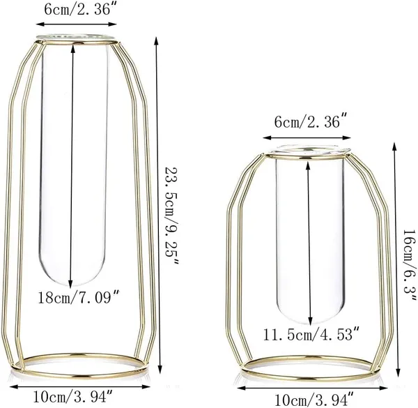 Gold_2_Pcs_Flower_Vases_With_Iron_Art_Frame_Geometric_Plant_Pot,_Centerpiece_Plant_Vase,_Plants_Tabletop_Display_Holder_For_Wedding_Indoor_Table__10L_x_10W_x_23H_Centimeters