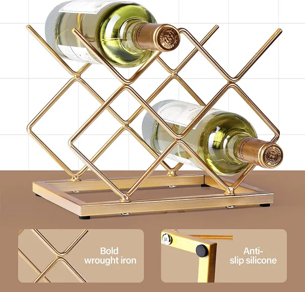 Multicolor_Wine_Bottle_Holder_Tabletop_Wine_Rack_Countertop_Wine_5_Bottle_Storage_Organize_Holder_For_Kitchen_Home_Decor_Red_Modern_Wine_Storage_Freestanding25L_x_18W_x_25H_Centimeters