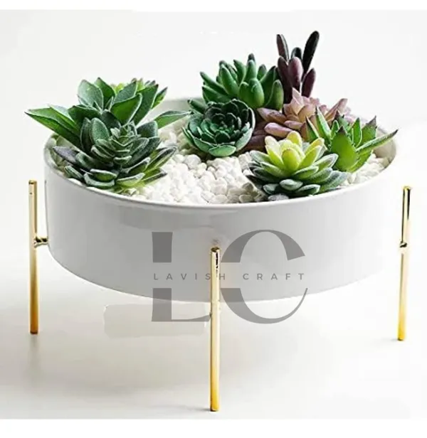 White_Table_Top_Mini_Plant_Stand_For_Artificial_Or_Natural_Iron_Plants_For_Indoor_Outdoor_Home_And_Garden_Decor