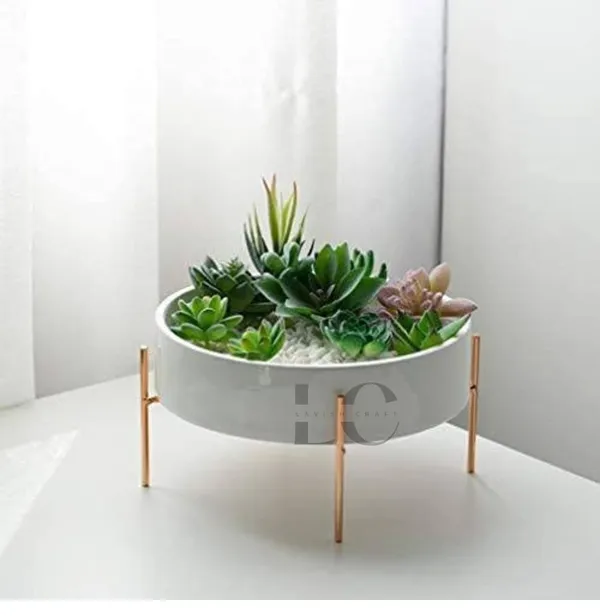 White_Table_Top_Mini_Plant_Stand_For_Artificial_Or_Natural_Iron_Plants_For_Indoor_Outdoor_Home_And_Garden_Decor
