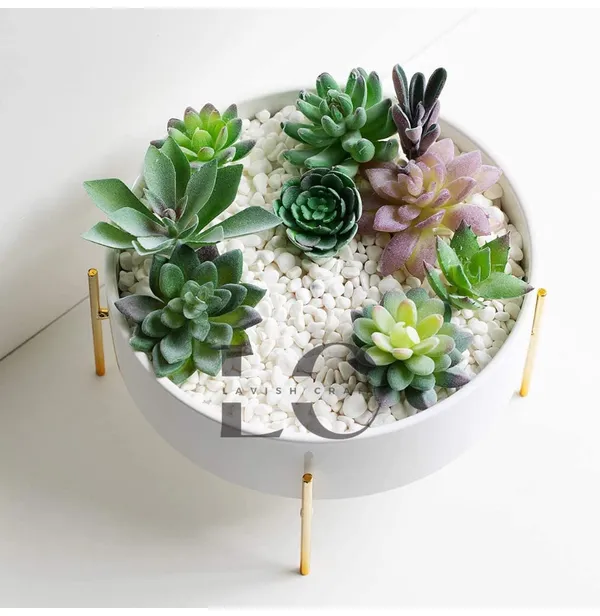 White_Table_Top_Mini_Plant_Stand_For_Artificial_Or_Natural_Iron_Plants_For_Indoor_Outdoor_Home_And_Garden_Decor