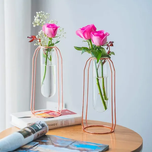 Rose_Gold_2_Pcs_Flower_Vases_With_Iron_Art_Frame_Geometric_Plant_Pot,_Centerpiece_Plant_Vase,_Plants_Tabletop_Display_Holder_For_Wedding_Indoor_Table_10L_x_10W_x_23H_Centimeters
