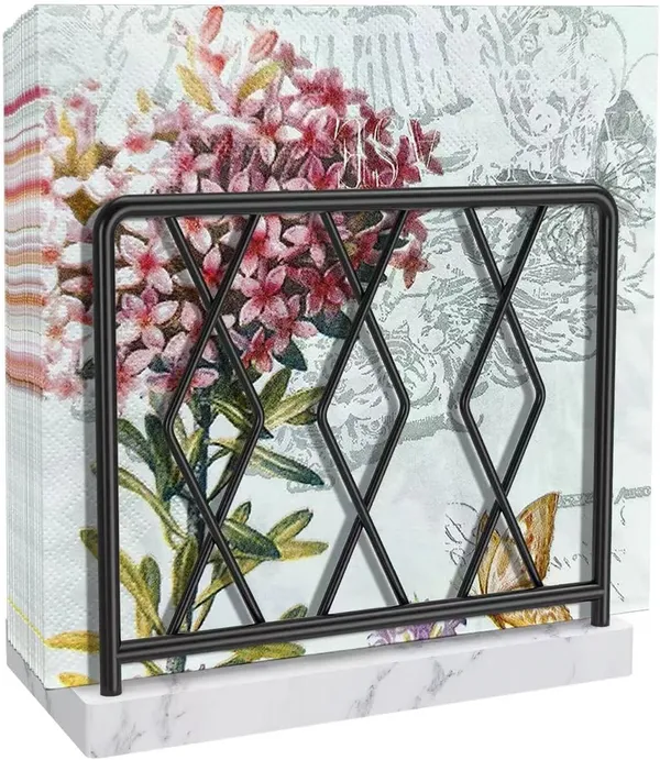 Black_Elegant_Marble_Standing_Napkin_Dispenser_For_Kitchen,_Dining_Room,_Cocktail,_Picnic,_Bar,_Metal_Tissue_Holder____7.5L_x_14.5W_x_12H_Centimeters