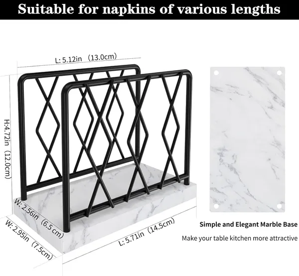 Black_Elegant_Marble_Standing_Napkin_Dispenser_For_Kitchen,_Dining_Room,_Cocktail,_Picnic,_Bar,_Metal_Tissue_Holder____7.5L_x_14.5W_x_12H_Centimeters