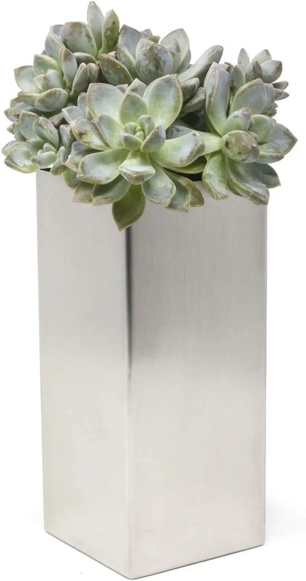 Silver_Modern_Square_Vase_Planter_Flower_Pots_Indoor_Desktop_Art_Table_Vase_Tabletop_Entryway,_Bookshelf,_Wedding_Party_3.5"_X_3.5"_X_8''_Inch____8.9L_x_8.9W_x_20.3H_Centimeters