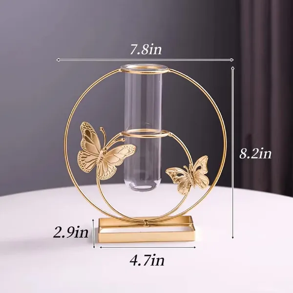 Multicolor_2_Pcs_Gold_Geometric_Vase,_Centerpieces_Vases_For_Decor,_Wire_Vase_Glass_Test_Tube,_Hydroponic_Vase,_Silhouette_Vase,_Modern_Vases,_Butterfly_Vase_19.L_x_7.3W_x_20.8H_Centimeters