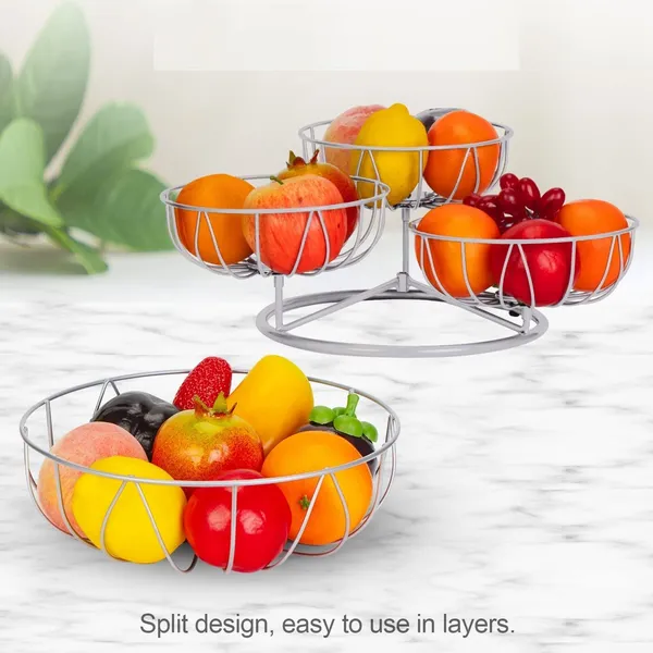 Silver_Metal_4_Tier_Fruit_Bowl_For_Kitchen_Counter_Top,_Modern_Wire_Fruit_Basket_Storage_Stand,_Vegetable_Bread_Snack_Hold_For_Dining_Table_Rust_Free,_Decorative_45W_x_30H_Centimeters