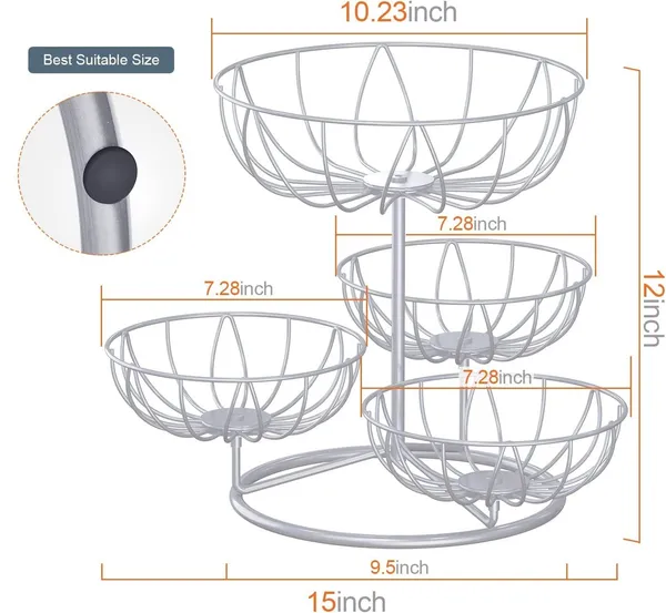 Silver_Metal_4_Tier_Fruit_Bowl_For_Kitchen_Counter_Top,_Modern_Wire_Fruit_Basket_Storage_Stand,_Vegetable_Bread_Snack_Hold_For_Dining_Table_Rust_Free,_Decorative_45W_x_30H_Centimeters