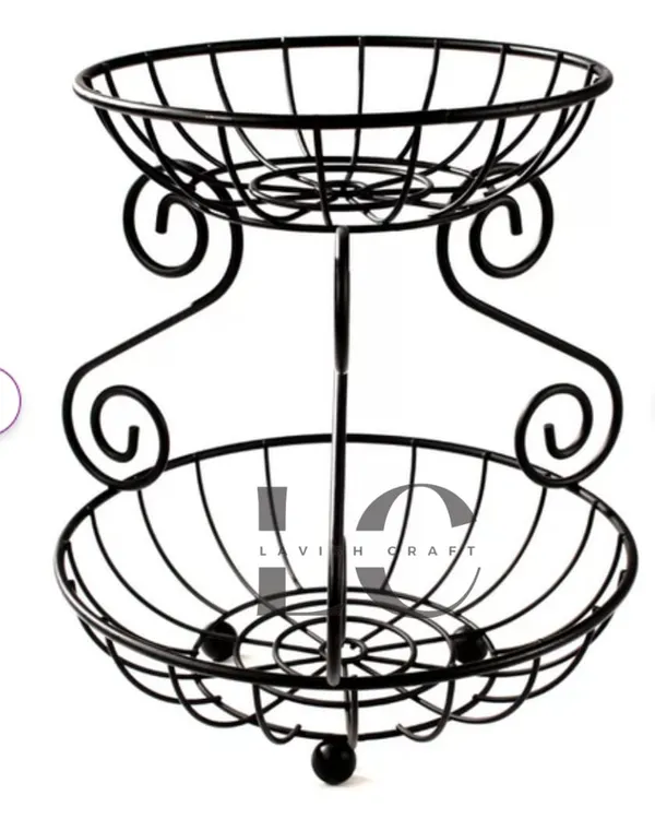Black_Fruit_Basket_For_Kitchen_Fruit_Basket_For_Dining_Table_Fruit_Bowl_Counter_Top_Dining_Table,_Living_Drawing_Room_Rust_Free_(M13)25W_x_30H_Centimeters
