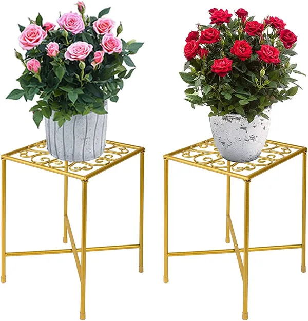 Gold_Indoor_Outdoor_Plant_Stand_Midcentury_Modern_Flower_Pot_Stands_Waterproof_Rustproof_Garden_Container_Supports_Square_Iron_Display_Rack_For_Planter_20.3_x_20.3_x_27.9_Centimeters