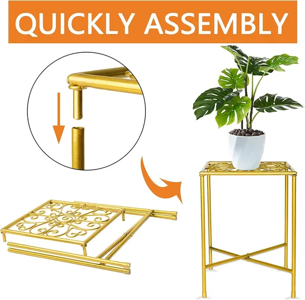 Gold_Indoor_Outdoor_Plant_Stand_Midcentury_Modern_Flower_Pot_Stands_Waterproof_Rustproof_Garden_Container_Supports_Square_Iron_Display_Rack_For_Planter_20.3_x_20.3_x_27.9_Centimeters