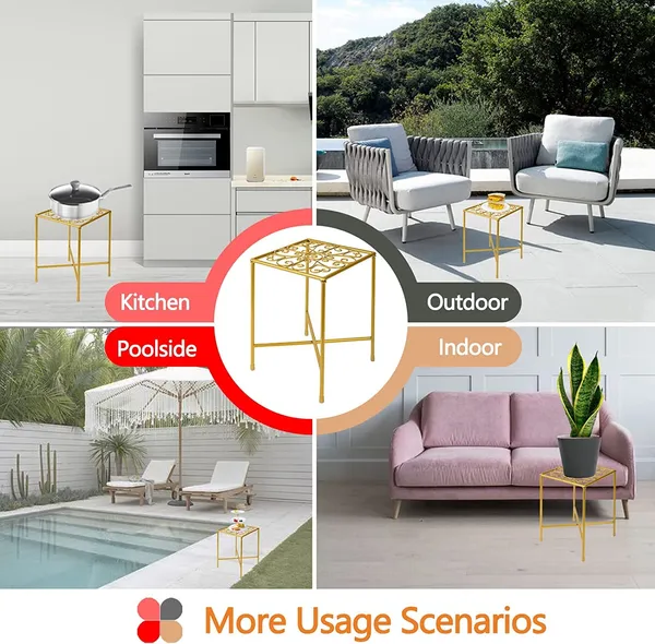 Gold_Indoor_Outdoor_Plant_Stand_Midcentury_Modern_Flower_Pot_Stands_Waterproof_Rustproof_Garden_Container_Supports_Square_Iron_Display_Rack_For_Planter_20.3_x_20.3_x_27.9_Centimeters