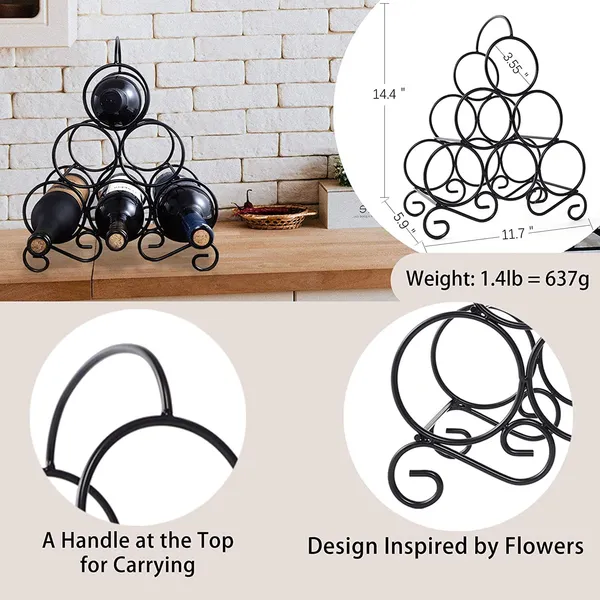 Black_Countertop_Wine_Rack_Bottle_Wine_Holder_For_Red_White_Wine_Storage_Freestanding_Metal_Wine_Rack_Small_Tabletop_Wine_Rack_Modern_Wine_Bottle_Holder_(M6)____10L_x_25W_x_25H_Centimeters