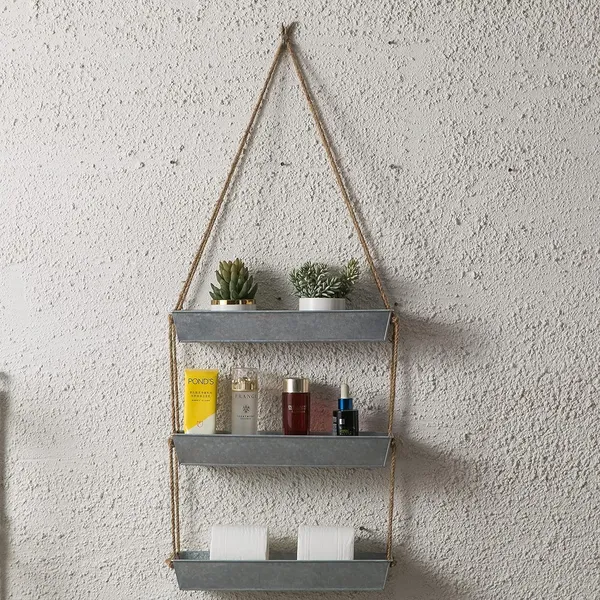 Silver_Wall_Planters_-_16_Inch_3-Tier_Galvanized_Wall-Mounted_Succulent_Planters_For_Indoor_Plants,_Boho_Metal_Window_Herb_Garden,_Rectangle_Hanging_Vertical_Shelf_11_x_6_x_16_Centimeters