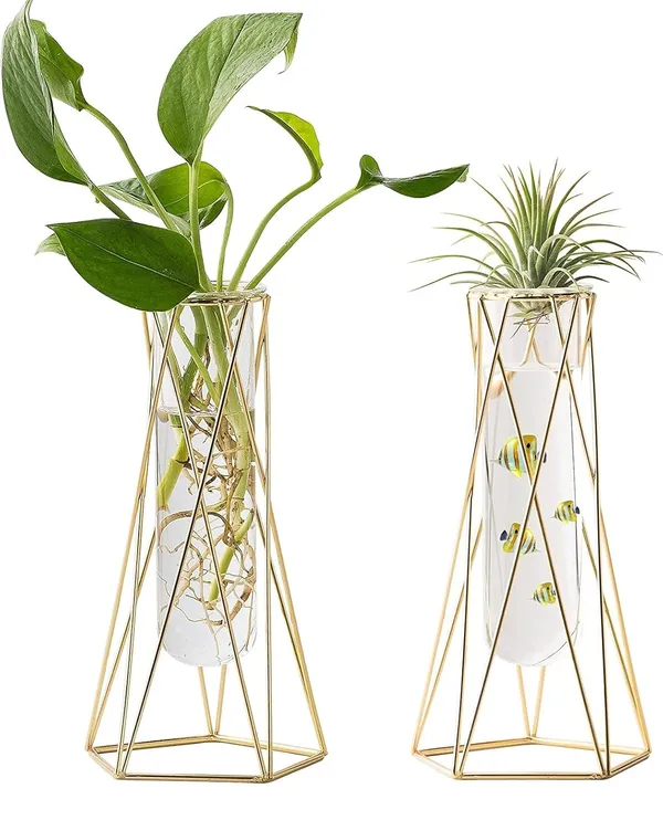 Multicolor_Flower_Vase_For_Centerpieces_Gold_Geometric_Vase_Air_Plant_Stand,_Hydroponic_Plant_Flower_Vase_Glass_Test_Tube,_Modern_Decor(2_Pcs,_Medium)_10L_x_10W_x_22H_Centimeters