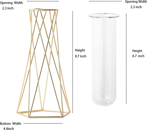 Multicolor_Flower_Vase_For_Centerpieces_Gold_Geometric_Vase_Air_Plant_Stand,_Hydroponic_Plant_Flower_Vase_Glass_Test_Tube,_Modern_Decor(2_Pcs,_Medium)_10L_x_10W_x_22H_Centimeters