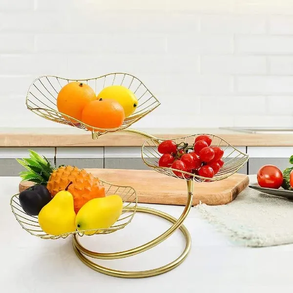 Gold_Spiral_Stem_Fruit_Basket_Stand_Iron_Metal_Wire_Sturdy_Stable_Frame_Rustfree_Finishing_Kitchen_Home_Fruit_Holder_Easy_Assembly_Living_Dining_Room_Kitchen_Multi_Purpose___48W_x_34H_Centimeters