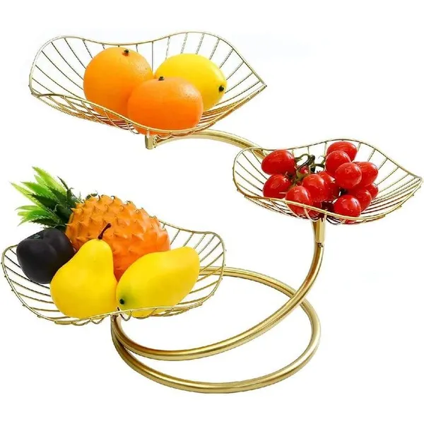 Gold_Spiral_Stem_Fruit_Basket_Stand_Iron_Metal_Wire_Sturdy_Stable_Frame_Rustfree_Finishing_Kitchen_Home_Fruit_Holder_Easy_Assembly_Living_Dining_Room_Kitchen_Multi_Purpose___48W_x_34H_Centimeters