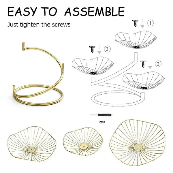 Gold_Spiral_Stem_Fruit_Basket_Stand_Iron_Metal_Wire_Sturdy_Stable_Frame_Rustfree_Finishing_Kitchen_Home_Fruit_Holder_Easy_Assembly_Living_Dining_Room_Kitchen_Multi_Purpose___48W_x_34H_Centimeters