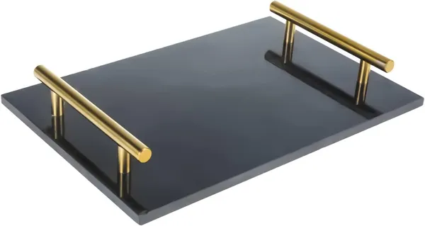Multicolour_Handmade_Marble_Stone_Decorative_Tray_With_Gold-Coloured_Metal_Handles,_Ideal_For_Counter,_Vanity,_Dresser,_Nightstand_And_Desk____30L_x_20W_x_4H_Centimeters
