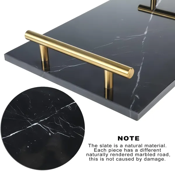 Multicolour_Handmade_Marble_Stone_Decorative_Tray_With_Gold-Coloured_Metal_Handles,_Ideal_For_Counter,_Vanity,_Dresser,_Nightstand_And_Desk____30L_x_20W_x_4H_Centimeters