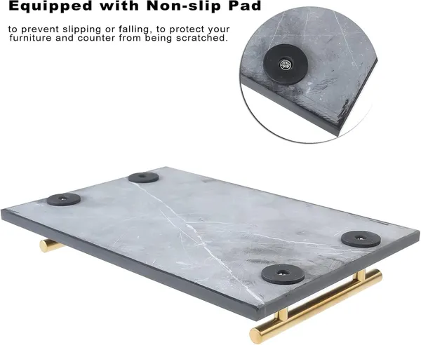 Multicolour_Handmade_Marble_Stone_Decorative_Tray_With_Gold-Coloured_Metal_Handles,_Ideal_For_Counter,_Vanity,_Dresser,_Nightstand_And_Desk____30L_x_20W_x_4H_Centimeters