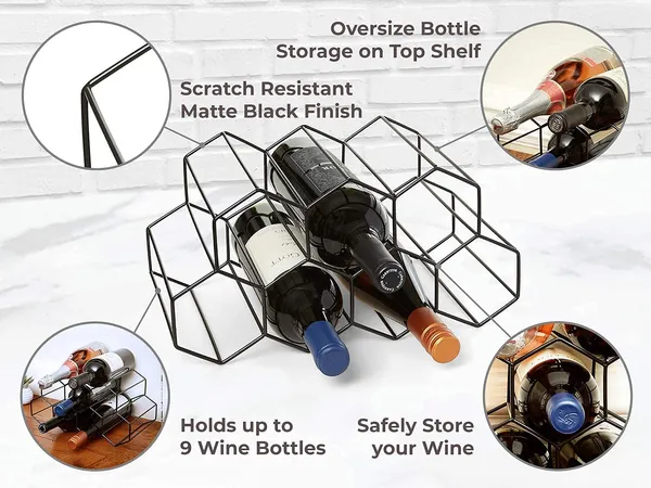 Black_Countertop_Wine_Rack_Bottle_Wine_Holder_For_Red_White_Wine_Storage_Freestanding_Metal_Wine_Rack_Small_Tabletop_Wine_Rack_Modern_Wine_Bottle_Holder_(M11)____10L_x_25W_x_25H_Centimeters
