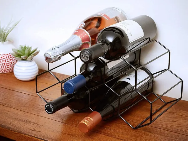 Black_Countertop_Wine_Rack_Bottle_Wine_Holder_For_Red_White_Wine_Storage_Freestanding_Metal_Wine_Rack_Small_Tabletop_Wine_Rack_Modern_Wine_Bottle_Holder_(M11)____10L_x_25W_x_25H_Centimeters