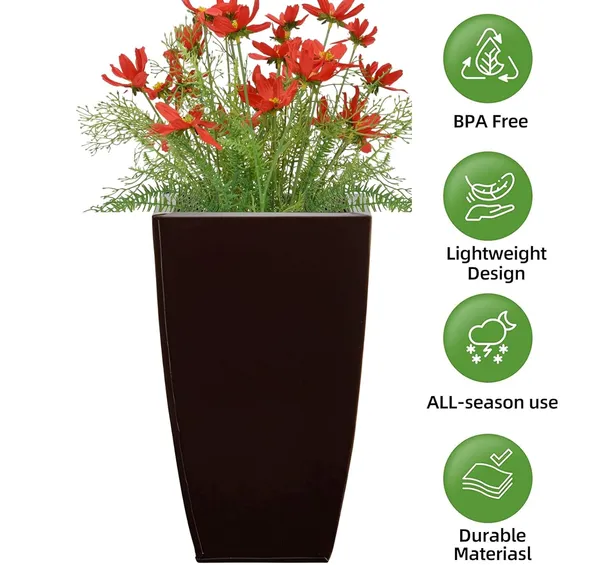 White_Plant_Store_Metal_Tall_Planters_Outdoor_Indoor_-_20_Inch_Modern_Flower_Pots_For_Balcony_Deck_Large_Planters_For_Outdoor_Indoor_Garden_Patio_(2_Pcs)_30L_x_30W_x_50H_Centimeters