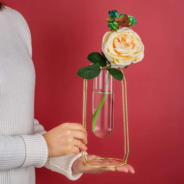 Gold_2_Pcs_Flower_Vases_With_Iron_Art_Frame_Geometric_Plant_Pot,_Centerpiece_Plant_Vase,_Plants_Tabletop_Display_Holder_For_Wedding_Indoor_Table_Office_Living_Room_10L_x_10W_x_23H_Centimeters