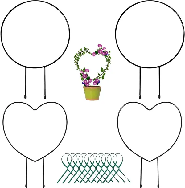 Black_Metal_Plant_Trellis_Climbing_Plants_Iron_Vine_Stem_Support_Wire_Plants_Climbing_Holder_Rack_Potted_Plants_Flowers_Indoor_Garden_Decor_Vertical_Gardening_Plant_Support_(2_+2_Hearts)