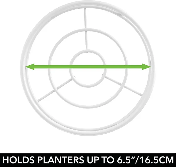 White_Set_Of_3_Metal_Indoor/Outdoor_Plant_Stands_-_Modern_Plant_Stand_With_Hairpin_Legs_For_Flowers,_Plants,_Greenery,_Succulents,_Pot_Containers,_Concerto_Collection__7_x_7_x_42_Centimeters