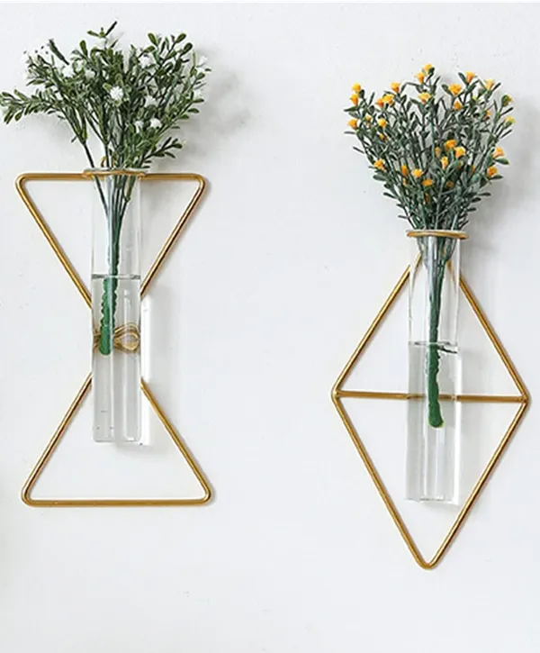 Multicolor_Gold_Wall_Vase_Hanging_Planter_Wall_Mounted_Glass_Tube_Bud_Vase_Decorative_For_Centerpieces_Wedding_Decoration_(Damru_Brick_2_Pcs)____17L_x_17W_x_20H_Centimeters
