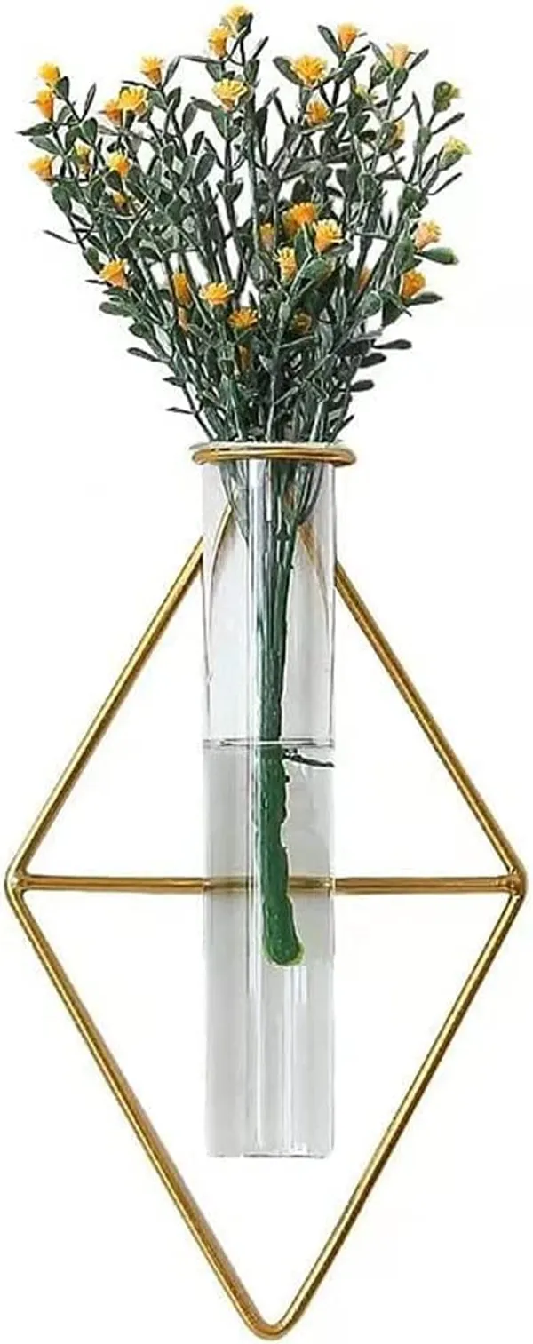 Multicolor_Gold_Wall_Vase_Hanging_Planter_Wall_Mounted_Glass_Tube_Bud_Vase_Decorative_For_Centerpieces_Wedding_Decoration_(Damru_Brick_2_Pcs)____17L_x_17W_x_20H_Centimeters