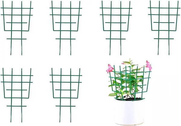 Multicolor_6-Piece_Pack_Trellis_Potted_Plants_Small_Garden_Trellis_Climbing_Plants_Outdoor_Stackable_Plastic_Trellis_Potted_Plants_Indoor_Diy_Climbing_Trellis_12X6.5_Inches_17W_x_31H_Centimeters