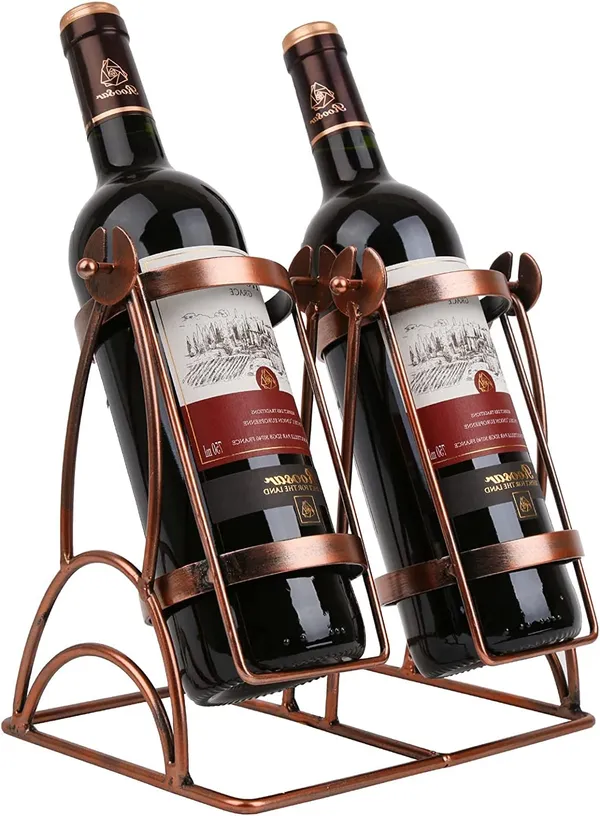 Multicolor_Swing_Wine_Bottle_Holder_Wine_Bottle_Storage_Organize_Holder_For_Kitchen_Home_Decor_Red_Modern_Wine_Storage_Freestanding_Metal_Wine_Rack_(2_Bottle)____20L_x_16W_x_10H_Centimeters