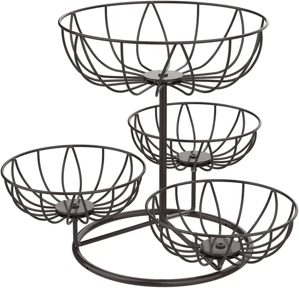 Black_Metal_4_Tier_Fruit_Bowl_For_Kitchen_Counter_Top,_Modern_Wire_Fruit_Basket_Storage_Stand,_Vegetable_Bread_Snack_Hold_For_Dining_Table_Rust_Free,_Decorative____45W_x_30H_Centimeters