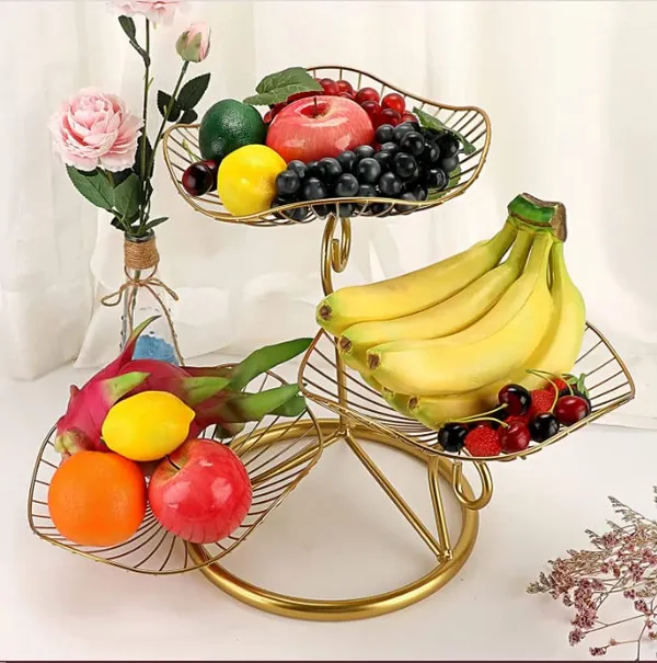 Gold_Adora_3_Tier_Fruit_Basket_Stand_Decorative_Fruit_Bowl_Wrought_Iron_Wire_Stand_Kitchen_Dining_Table_Living_Drawing_Room_Rust_Free_Shiny_Finish_Stable_30L_x_30W_x_40H_Centimeters