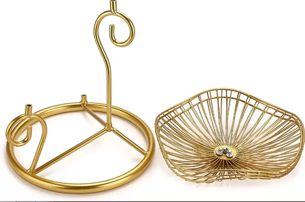 Gold_Adora_3_Tier_Fruit_Basket_Stand_Decorative_Fruit_Bowl_Wrought_Iron_Wire_Stand_Kitchen_Dining_Table_Living_Drawing_Room_Rust_Free_Shiny_Finish_Stable_30L_x_30W_x_40H_Centimeters