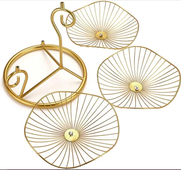 Gold_Adora_3_Tier_Fruit_Basket_Stand_Decorative_Fruit_Bowl_Wrought_Iron_Wire_Stand_Kitchen_Dining_Table_Living_Drawing_Room_Rust_Free_Shiny_Finish_Stable_30L_x_30W_x_40H_Centimeters