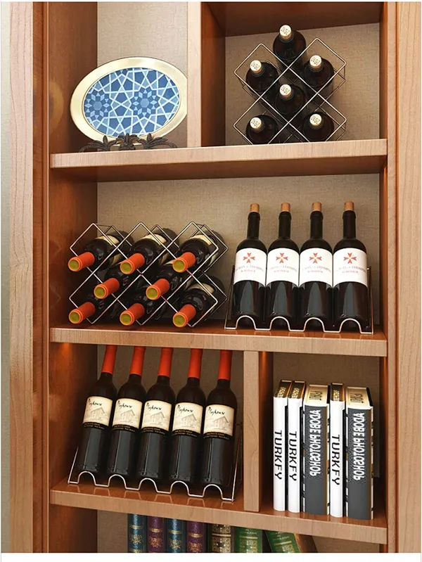 Multicolor_Tabletop_Wine_Racks_Holds_Bottles,_Modern_Stylish_Wine_Glass_Display_Stand,_Under_Cabinet_Organizer,_Silver_Home_Decoration_Holder_For_Display_Rack_(6_Bottle)_25L_x_16W_x_25H_Centimeters