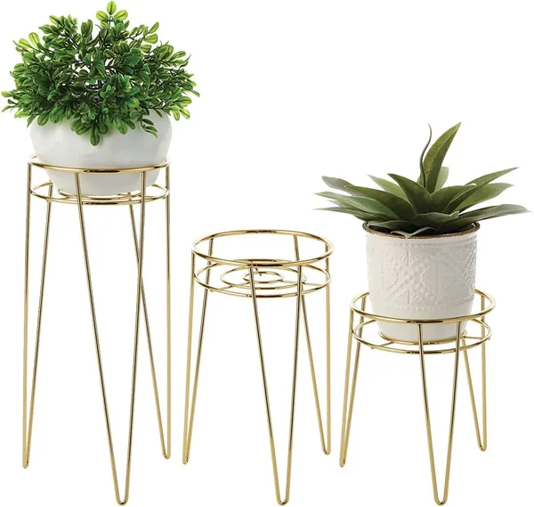 Black_Set_Of_3_Metal_Indoor/Outdoor_Plant_Stands_-_Modern_Plant_Stand_With_Hairpin_Legs_For_Flowers,_Plants,_Greenery,_Succulents,_Pot_Containers,_Concerto_Collection,__7_x_7_x_42_Centimeters