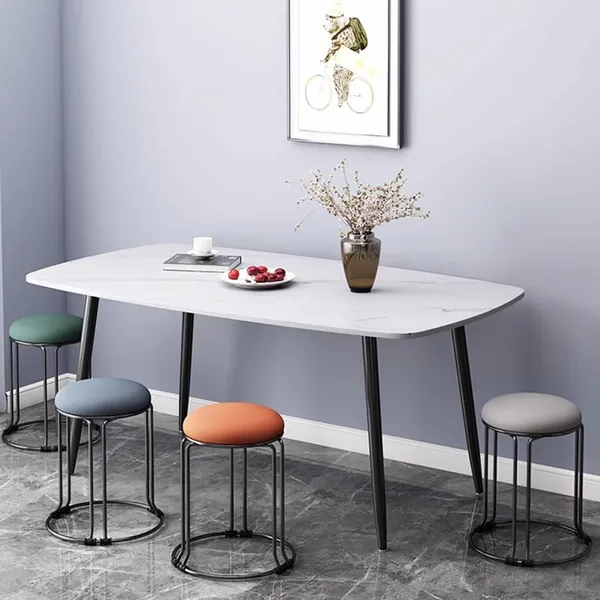Set_of_2_Silver_&_Black_Stackable_Ottoman_Stools_With_Cushion_Top_|_Space_Saving_&_Comfortable_Home_Furniture_|_35L_x_35W_x_46H_Cm